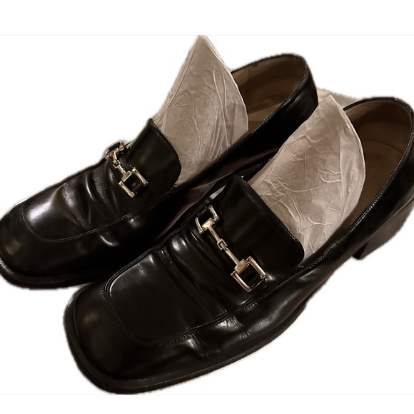 GUCCI womans black heeled square toe 2" heel size 9-1/2 - Picture 7 of 12